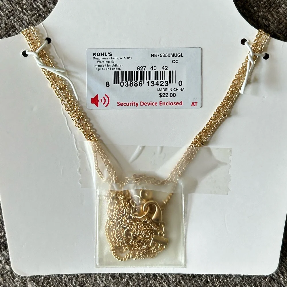 Lauren Conrad 3 layer gold toned necklace